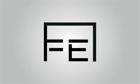 Letter FE logo design. FE logo with square shape in black colors vector free vector template ...