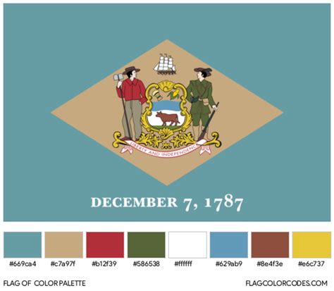 Delaware flag color codes