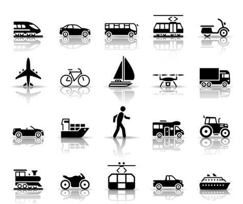 Traffic mobility icon set vector free download