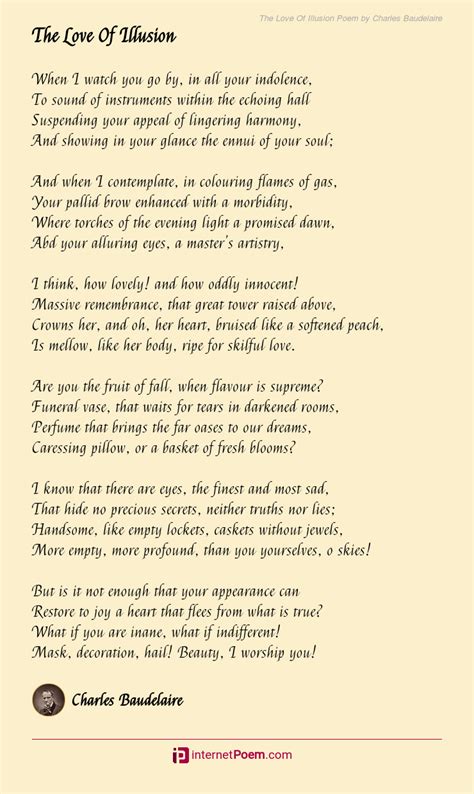 The Love Of Illusion Poem by Charles Baudelaire