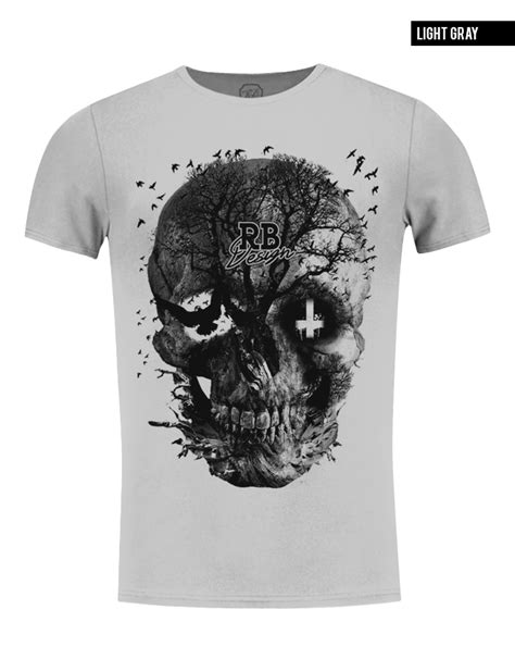 Men's Designer Skull T-shirt Vintage Skeleton Graphic Top MD050 RB Design Brand New Skeleton tee ...