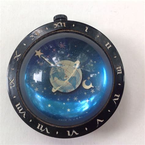 Vintage 1930's Westclox Celestial Stars and Moon Paperweight Desk Clock ...