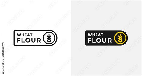 Wheat flour label or Wheat flour mark vector isolated in flat style ...