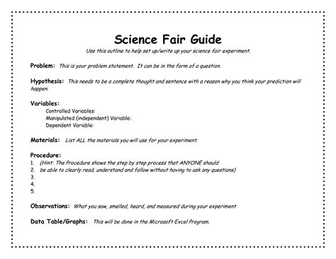 Science Fair Project Outline Template | Science fair, Fair projects, Science fair projects