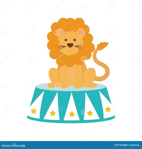 Circus Lion Cartoon Vector Illustration | CartoonDealer.com #81432080