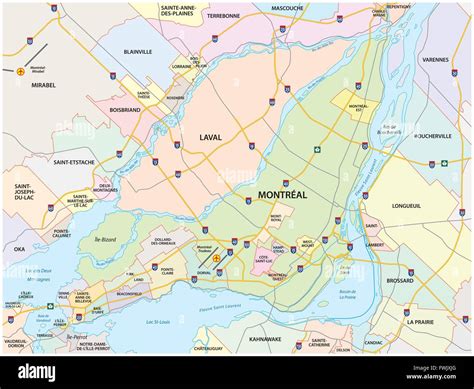 montreal road and administrative map Stock Vector Image & Art - Alamy