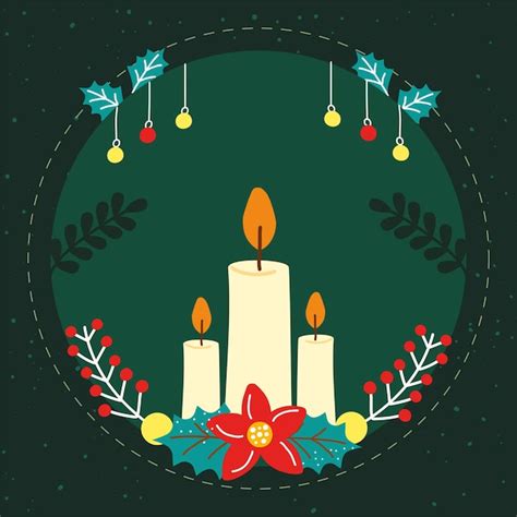 Velas decorativas navideñas | Vector Premium