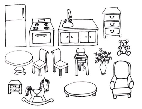 ️House Furniture Coloring Pages Free Download| Goodimg.co