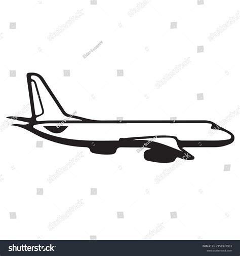 Airplane Silhouette Black White Stock Vector (Royalty Free) 2151978953 | Shutterstock