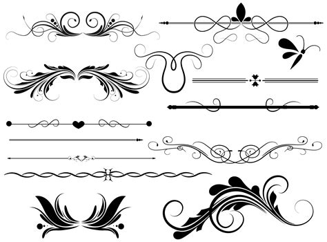15 Line Dividers Vector Images - Free Vector Decorative Line Dividers ...