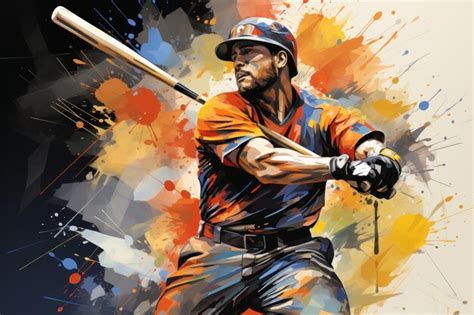 Premium AI Image | A baseball player colorful art made with abstract style