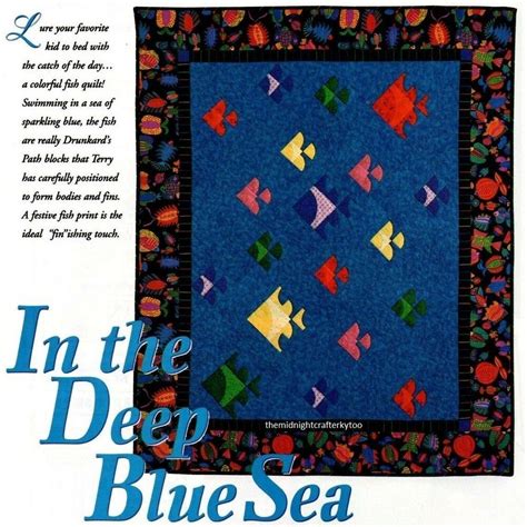 In The Deep Blue Sea Quilt Pattern Pieced TM | Sea quilt patterns, Sea quilt, Drunkards path quilt