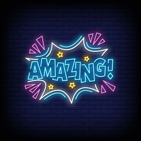 Premium Vector | Amazing neon signs style vector text