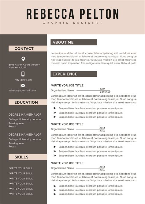 Resume Template Modern Resume Professional Resume - Etsy | Resume ...