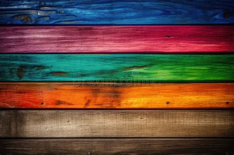 Rainbow Wooden Planks Background Stock Illustration - Illustration of grunge, pastel: 275546265