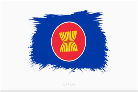 Grunge flag of ASEAN, vector abstract grunge brushed flag of ASEAN ...