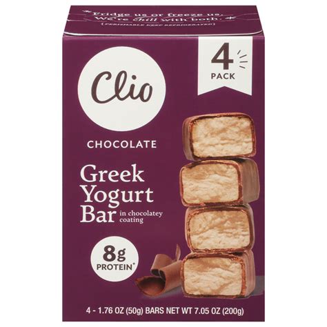 Save on Clio Greek Yogurt Bar Chocolate - 4 ct Order Online Delivery | Stop & Shop