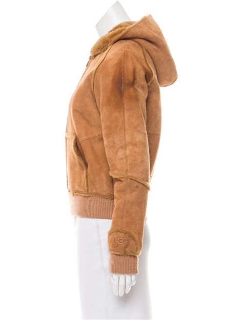 UGG Australia Hooded Shearling Jacket - Neutrals Jackets, Clothing - WUUGG22810 | The RealReal