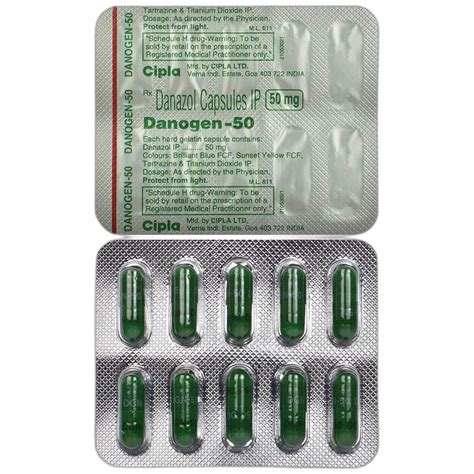 Medicine Grade Danazol Capsules Ip, Cipla Ltd., 50/MG/100 MG/200 MG at Rs 596/stripe in Nagpur