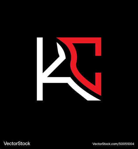 Kc letter logo design kc simple and modern logo Vector Image