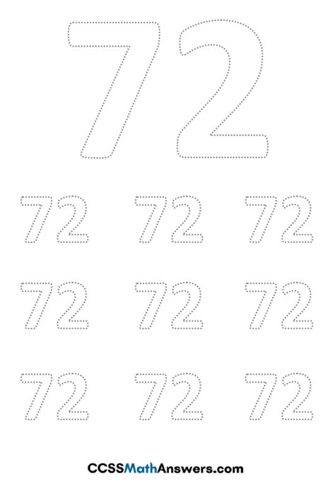 Worksheet on Number 72 | Download Free Printable Number 72 Tracing, Writing Worksheet PDF – CCSS ...