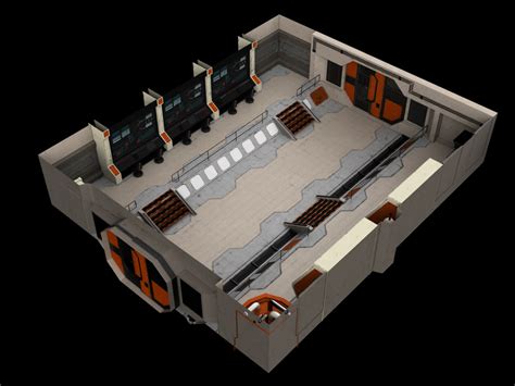 sci-fi control room 3d model