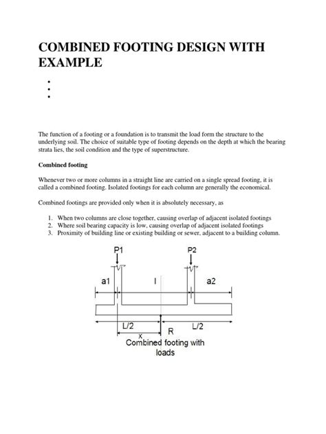 Combined Footing Design With Example PDF | PDF