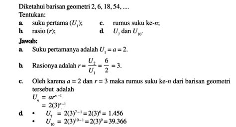 Contoh Soal Barisan Geometri Lengkap dengan Pembahasan Jawabannya - Sonora.id