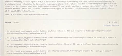 Solved The National Academy of Science reported that 35% of | Chegg.com