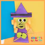 Paper witch craft for kids-Printable template