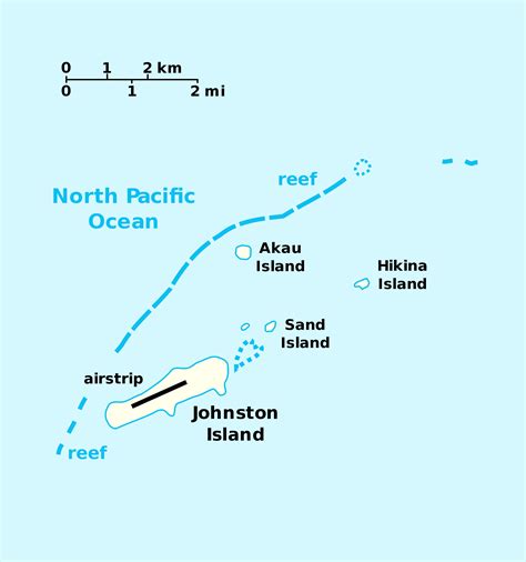 Большая политическая карта атолла Джонстон | Атолл Джонстон | Океания ...