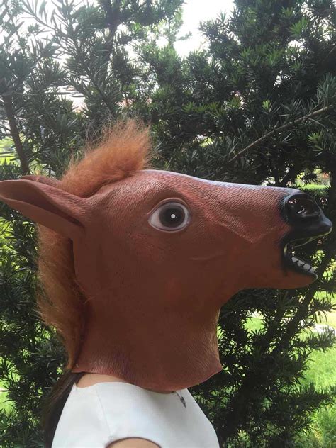 New Cheap Price Creepy Horse Mask Head Halloween Costume Theater Prop Novelty Hot Sales Head ...