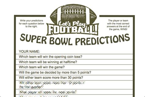 Printable Super Bowl Party Games