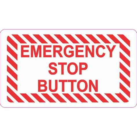 3.5in x 2in Emergency Stop Button Sticker Vinyl Decal Sign Stickers Decals - Walmart.com ...