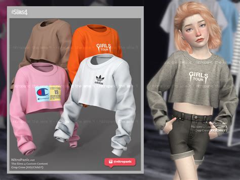 Crop Crew (Kid/Child F) for The Sims 4 | Sims 4 cc kids clothing, Sims 4 toddler, Sims 4 children