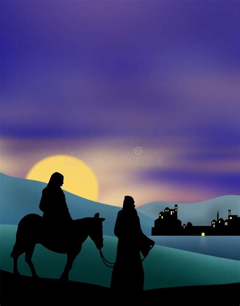 Journey to Bethlehem color stock illustration | Journey to bethlehem ...