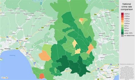 Mid-Glamorgan burglary crime statistics in maps and graphs.