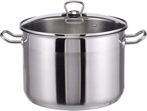 Large cooking pot stockpot stainless steel 10 litres boiling pan ...