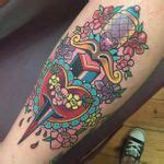 Tattoo uploaded by Xavier • Girly traditional dagger tattoo by Sarah K. #SarahK #girly # ...