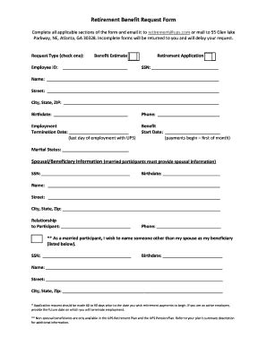 Retirement Benefit Request Form - Fill and Sign Printable Template Online