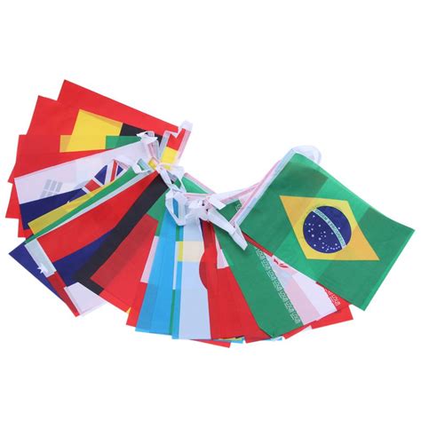 Brazil World Cup Fabric Bunting- All 32 Flags 9 Metres (Flag size: 14cm ...