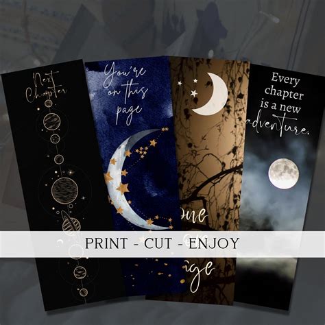 Night Moon Bookmarks - Art Inspires Studio