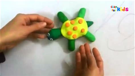 Clay for kids | How to make clay sea turtle easy tutorial | Play doh sea animals | Art for kids ...