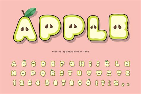 Cute Summer Apple Font 962960 Vector Art at Vecteezy