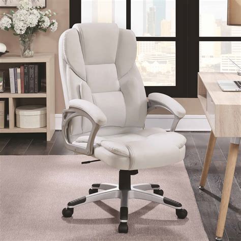 White Leatherette Office Chairs