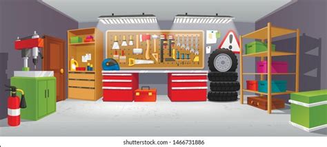 House garage cartoon Royalty Free Stock SVG Vector and Clip Art