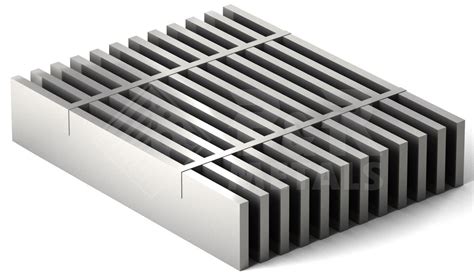 19-P-4 Pressure-Locked Stainless Steel Grating 1-1/2" Bearing Bars - Smooth