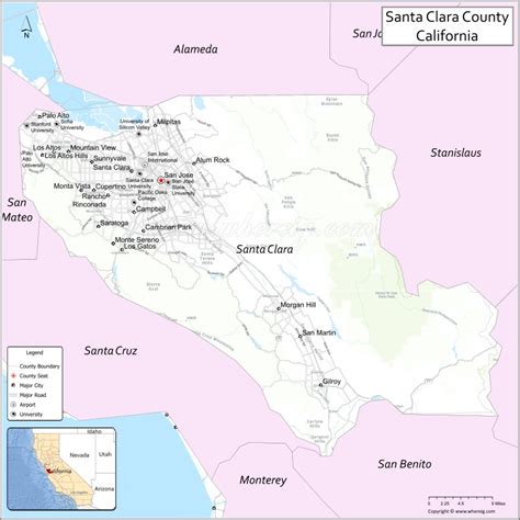 Map of Santa Clara County, California