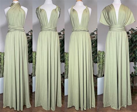 MATCHA GREEN Bridesmaid Dress/ Floor Length / Convertible Dress ...