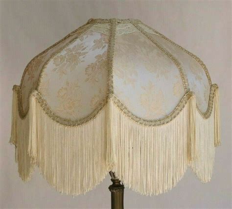 Antique Fringed Fabric Brocade Lamp Shade Replacement 10" x 18" Wide | Lamp shade, Fringe fabric ...